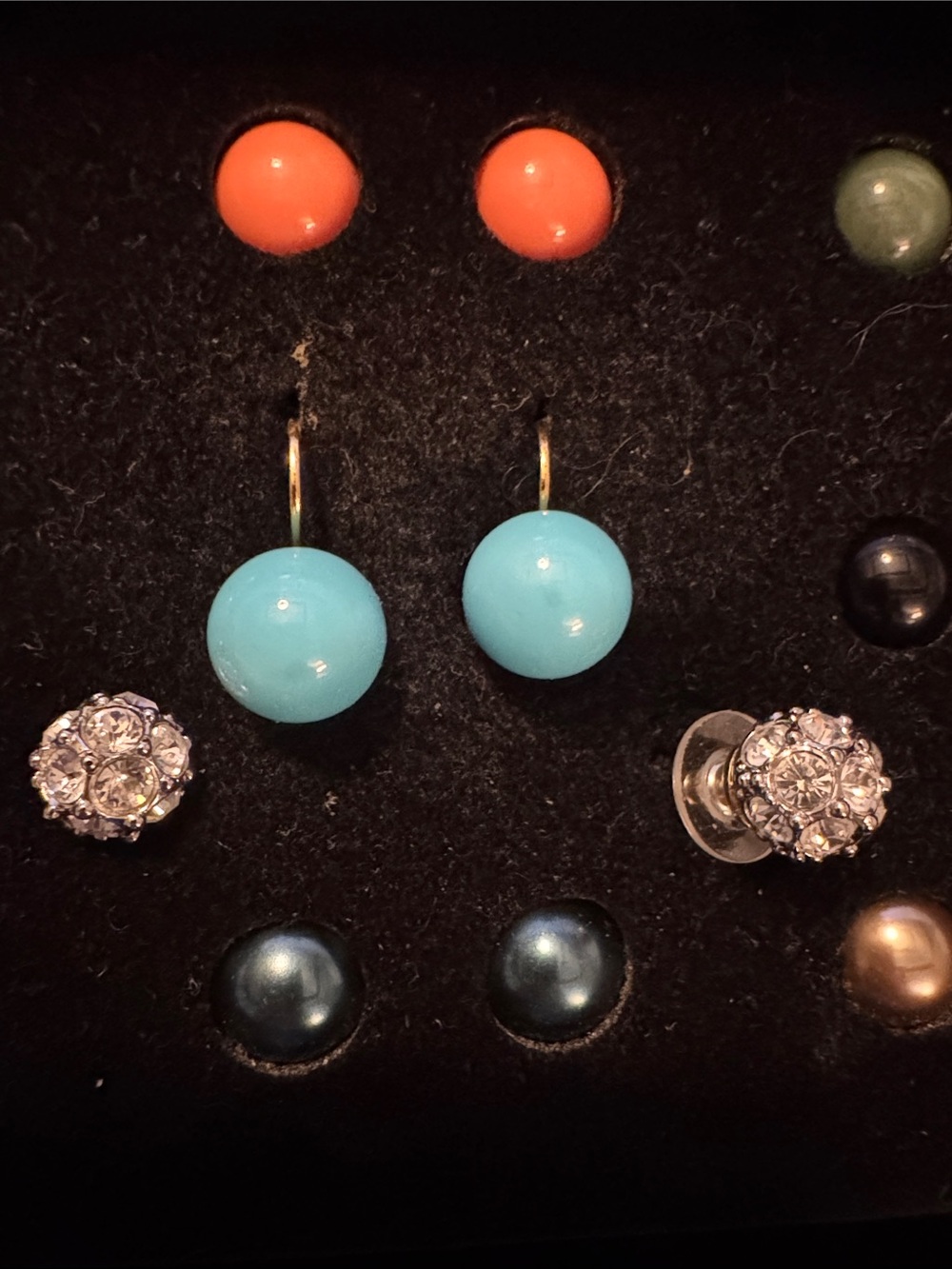 Joan Rivers Turquoise Drop and Multi-Color Stud Earring Set - Picture 2 of 5